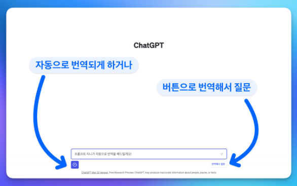 프롬프트 지니 ChatGPT 자동 번역기 이미지